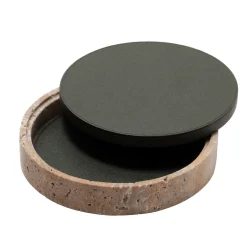 Giza Leather & Marble Round Box #12