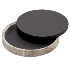 Giza Leather & Marble Round Box #2