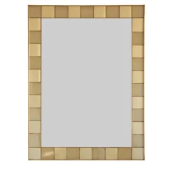 Glass and Satin Brass Wall Mirror
