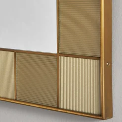 Glass and Satin Brass Wall Mirror