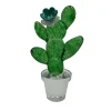 Glass Cactus with Blue Flower