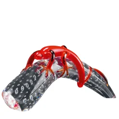 Glass Horn with Red Gecko