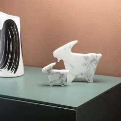 Goat Large White Statuette by Alessandra Grasso