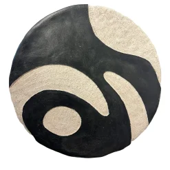 Gob 10 Black and White Ceramic Plate