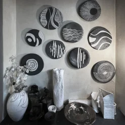 Gob 10 Black and White Ceramic Plate