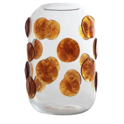 Goccia Amber Dots Clear Vase