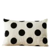 Goccia Polka-Dot Rectangular Black-And-White Cushion