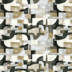 Gold & Black Arcosanti Linen & Cotton Wallcovering Fabric