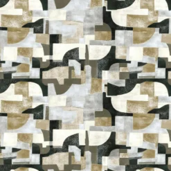 Gold & Black Arcosanti Linen & Cotton Wallcovering Fabric