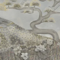 Gold & Black Palawan Cotton Wallcovering Fabric