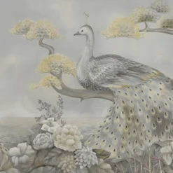 Gold & Black Palawan Cotton Wallcovering Fabric