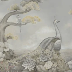 Gold & Black Palawan Cotton Wallcovering Fabric