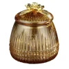 Gold and Amber Crystal Globe Box with Lid #2