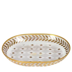 Gold and Laurel Leaf Glass Soap Dish