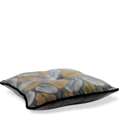 Gold and Silver Carrè Cushion in Bloom Jacquard Fabric