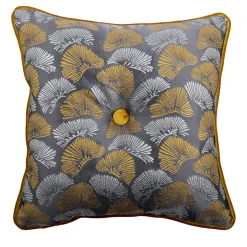Gold Carrè Cushion in Bloom Jacquard Fabric