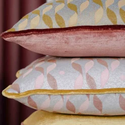 Gold Carrè Cushion in Talia Jacquard Fabric