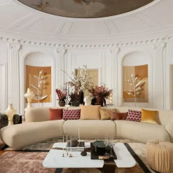 Gold Carrè Cushion in Talia Jacquard Fabric