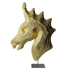 Gold Head Horse Golden Sculpture