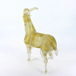 Gold Ibex Murano Glass Sculpture