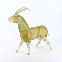 Gold Ibex Murano Glass Sculpture