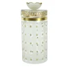 Gold Laurel Motif Glass Tall Jar
