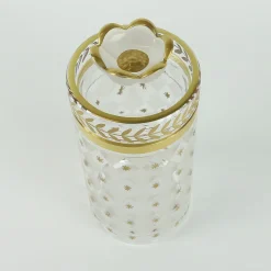 Gold Laurel Motif Glass Tall Jar