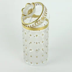 Gold Laurel Motif Glass Tall Jar