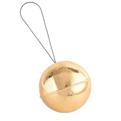 Gold Pictures Christmas Ball Ornament - Set of 2