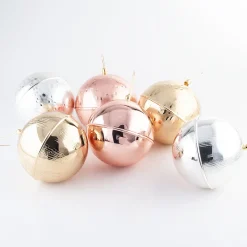 Gold Pictures Christmas Ball Ornament - Set of 2