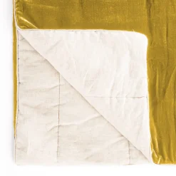 Gold Velvet & Linen Blanket