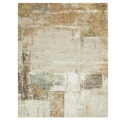 Golden Beach White & Medium Gold Hand Knotted Rug