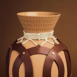 Golden Harvest Sculptural Ceramic Vase for Borbonese by Sara Ricciardi