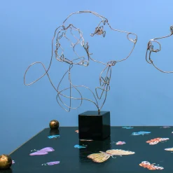 Golden Retriever Bronze Statuette in Gold