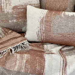 Graffiti Fringed Brown & Beige Blanket