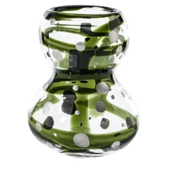 Gran Bulbo Mini Silver Black and Green Glass Vase