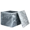 Gray Bardiglio Marble Cubic Box with Lid