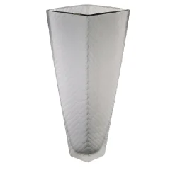 Gray Blown Murano Glass Flower Vase