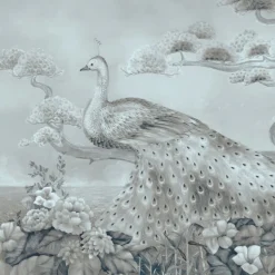 Gray Palawan Cotton Wallcovering Fabric