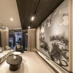 Gray Sea Breeze Polyester Wallcovering Fabric