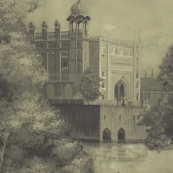 Green & Gold Darshan Panorama Polyester Wallcovering Fabric