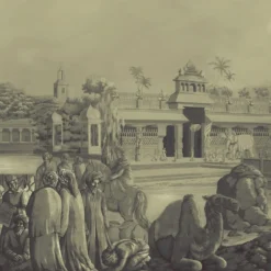 Green & Gold Darshan Panorama Polyester Wallcovering Fabric