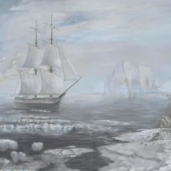 Green & Pink Arctic Passages Cotton Wallcovering Fabric