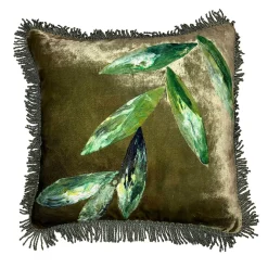 Green and Blue Leaves Cushion