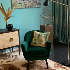 Green and Blue Leaves Cushion