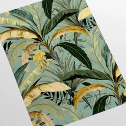 Green and Yellow Banana Leaf Wallpaper