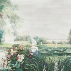 Green Blooming Time Cotton Wallcovering Fabric