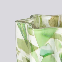 Green Bucket Glass Vase