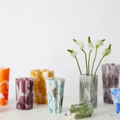 Green Bucket Glass Vase