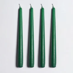 Green Ceramic Candlestick with 4 Scented Candles